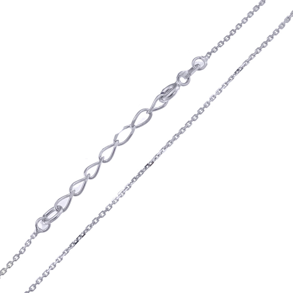 srebrny łańcuszek ankier z reegulacją długości