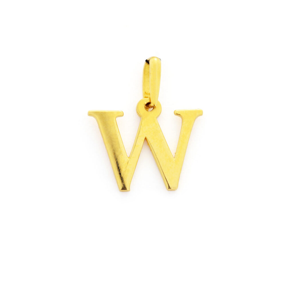 Złota zawieszka litera "W"
