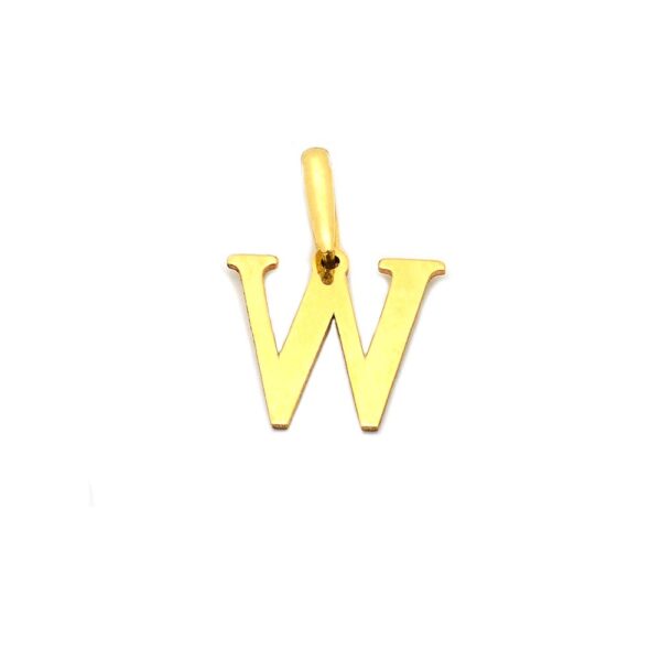 Złota zawieszka litera "W" 1.5 cm