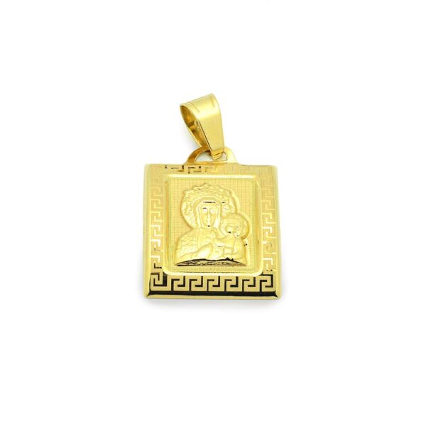 Złoty medalik Matka Boska Częstochowska wzór grecki 585