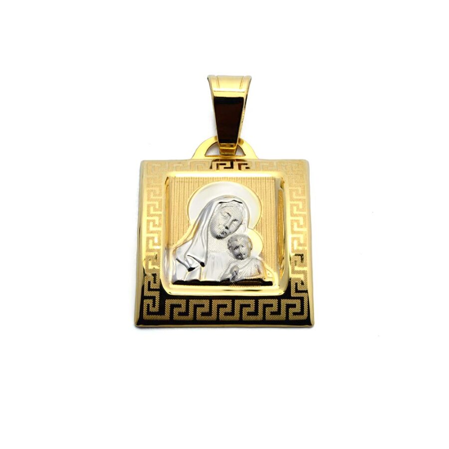 Złoty medalik Matka Boska Częstochowska z Dzieciątkiem 585