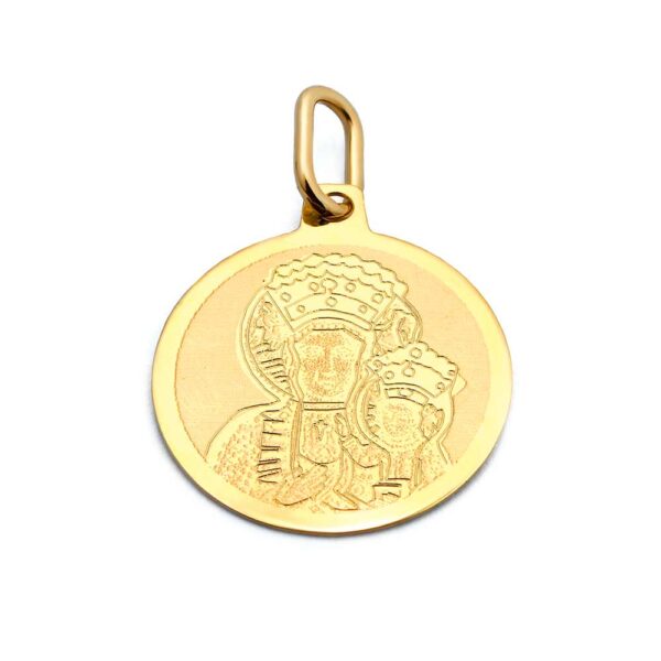 Złoty medalik wizerunek Matka Boska Częstochowska 585