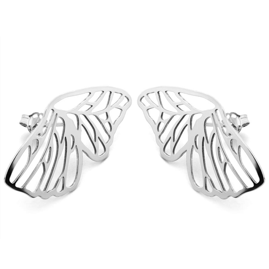 Srebrne kolczyki skrzydła motyla, kolczyki srebrne skrzydła, kolczyki skrzydla motyla