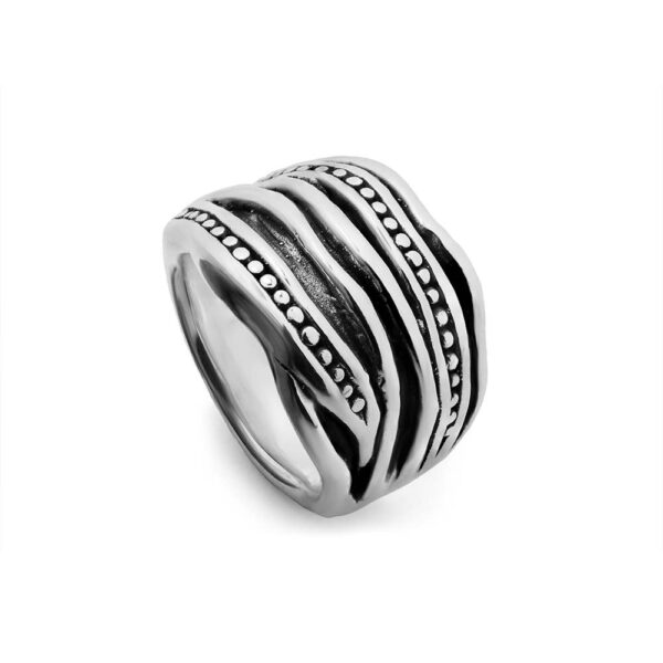 Srebrny pierścionek szeroki oksydowany, pierścionek srebrny szeroki, duży srebrny pierścionek