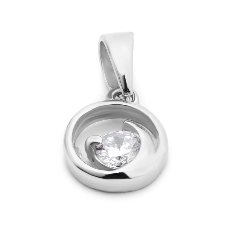 Srebrny komplet zawieszka kolczyki okrągłe cyrkonia, srebrny zestaw biżuterii, biżuteria srebrna z cyrkoniami komplety