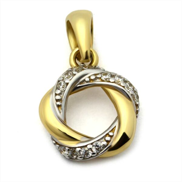 Zawieszka złota 585 cyrkonia, biżuteria dla żony, wisiorek białe złoto